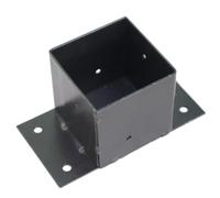 Base for Palo Di Supporto for Pergola, Protezione In Legno for Ringhiera Esterna, 2x2 3x3 Pollici, Piccola Base Di Supporto for Terrazza, Nero/bianco, 1 Pezzo(Black,3.2x3.2xH3.3in)
