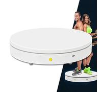 Base Girevole Elettrica, Espositore Girevole, Base Rotante Motorizzata per Impieghi Gravosi, Giradischi Fotografico con Telecomando e 5 Pannelli per Fondali(White,52cm/20in)