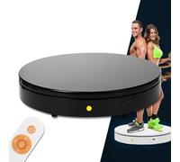 Base Girevole Elettrica, Espositore Girevole, Base Rotante Motorizzata per Impieghi Gravosi, Giradischi Fotografico con Telecomando e 5 Pannelli per Fondali(Black,52cm/20in)