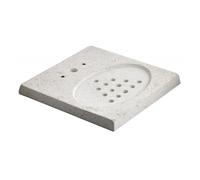 Base in Cemento Bianco Perforata con Griglia di Scarico per Fontane Ground Aquapoint
