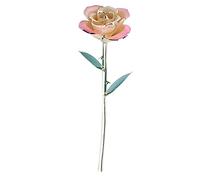 Base in Foglia di Rosa G Placcata 24K Decorazione per il Giorno di Ine, la Rosa Placcata 24K Ha un Colore più Luminoso e una Rosa Immersa nell'oro Rosa Color Pesca 24K con