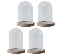 (Base in legno a cupola) Ornamento per vaso con micro paesaggio a forma di cupola in vetro con coperchio