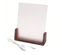 Base In Legno Chiaro Acrilico A LED, Bacheca A Forma Di U Da 8 Pollici, Tripla Luce Regolabile Con Cavi USB, Regalo For Tavolo, Armadietto, Negozio, Arredamento(Walnut,153 * 200mm)