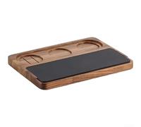 Base in legno di noce per macchine da caffè espresso, supporta portafiltri da 51 mm e 58 mm, con fessure di taglio di precisione e cuscinetti di protezione