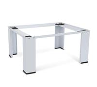 Base in metallo per lavatrici, 64 x 54,5 x 32 cm, portata max. 150 kg, con cuscinetti antiscivolo, base stabile, piedistallo rialzo per asciugatrice, frigorifero, bianco