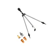 Base in metallo Testa spruzzatore a treppiede Design a tenuta stagna Raccordo per tubo flessibile da 3/4 "Modelli spruzzati personalizzabili Irrigatore espandibile per irrigazione esterna con doppi