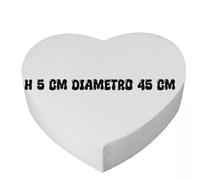 Base in Polistirolo a Forma di Cuore, 45 cm Diametro, 5 cm Altezza, Supporto per Cake Design e Decorazioni