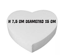 Base in Polistirolo a Forma di Cuore, Diametro 15 cm, Altezza 7,5 cm, per Cake Design e Decorazioni