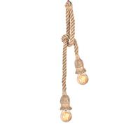 Base Lampada Sospensione Rope,90~260V E27 Portalampada in Stile Vintage Plafoniera Sospensione Senza lampadina per Fai da te Famiglia Camera Letto Ristorante Caffetteria Bar Decoraz(Double Heads)