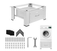 Base lavatrice/asciugatrice Maclean MC-117 W con cassetto integrato rialzo ad alta stabilità fino a 150 kg 63 × 54 cm bianco ergonomico