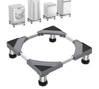 Base Lavatrice con 4 Piedi, Altezza 13-16cm Base per Lavatrice Regolabile 45.5 a 70cm, Base per Asciugatrice, Frigorifero, Capacità di Peso 400kg, Grigio