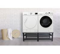CLP Base Lavatrice Doppia Tampa I Ripiano per 2 elettrodomestici I con cassetti, Colore:Nero