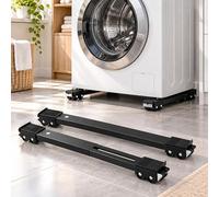 Base Lavatrice per Haier HW90-B14959S8U1, 2 Guide 24 Ruote | 2 guide regolabili in acciaio al carbonio con 24 ruote, freni e supporti antiscivolo per spostare la lavatrice.