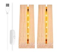 Base LED Con 2 Luci, Supporto Luminoso Rettangolare, Interruttore USB, Per Pannello Di Illuminazione In Vetro Acrilico, Display Da Tavolo (A)