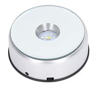 Base Leggera a LED, Display Rotante Supporto per il Display Rotante 360 Luci a LED Rotanti 80 Secondi per Giro Base di di Ricarica USB con Luce Via Cavo USB Tazze Vetro Arte