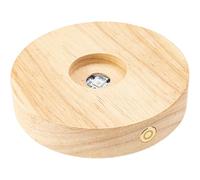 Base Leggera a LED per Arte di Vetro, Supporto a Sfera di in Legno 5 Rotondi, Tatto Control Lampada LED Colorata per Supporto Sfera di Vetro Statue di
