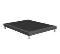 Base letto imbottita déco con 12 doghe e piedini Grigio 140 x 200 cm