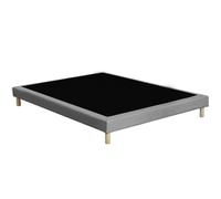 Base letto imbottita déco con 12 doghe e piedini Grigio 90 x 190 cm
