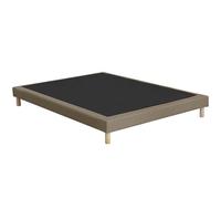 Base letto imbottita déco con 12 doghe e piedini Marrone 80 x 190 cm