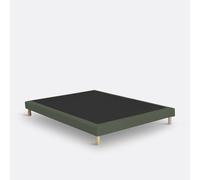 Base letto imbottita déco con 12 doghe e piedini Verde 160 x 200 cm