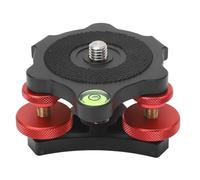 Base Livellante per Treppiede, Base Livellante per Tre Ruote in Lega di Alluminio LP64 Livellatore per Fotocamera Base Livellante per Testa Treppiede con Custodia per Fotografia