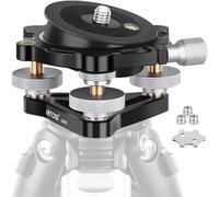 Base livellatore a tre livelli ∅85 mm, livellatrice fotocamera, alluminio, piastra statica regolabile -15°/+15°, 3 livelli, 3 ruote, +/-5 gradi di precisione