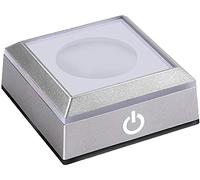 Base luminosa a LED con effetto sfumato multicolore, decorativa per interni, cristalli di vetro, 7 colori regolabili, base rettangolare