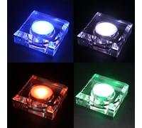 Base Luminosa di Cristallo Esposizione di 3D LED, Banco di Mostra di Cristallo Quadrato di 7 Colori con il Supporto Esposizione della Tabella del Cavo di USB per Decorazioni per Ornamenti