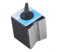 Base magnetica con interruttore on/off per misuratori e strumenti di prova, forte magnete di tenuta in metallo con foro filettato M8 superiore, base precisa per officina e industria, nero e blu