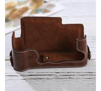 Base mezza custodia per fotocamera in pelle PU con filettatura da 1/4 di pollice