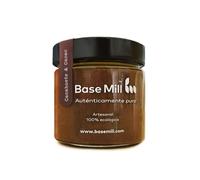 Base Mill Pack de 3x200g Crema di Arachidi 84% e Cacao Bio - Senza Zuccheri Aggiunti, 100% Vegana, Senza Glutine, Ricca di Fibre, Macinata Artigianalmente con Arachidi Bio, Pasta di Datteri e Cacao