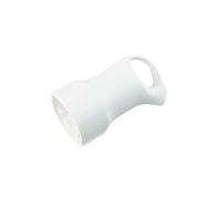 Base mobile bianca con anello da 16 A e diametro di 4,8 mm, perfetta per assicurare connessione sicura e mobilità di dispositivi elettrici, ideale per uso domestico e professionale.