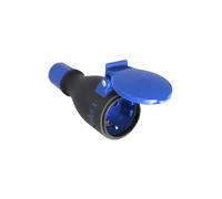 Base mobile bipolare T/T laterale fatta in gomma colori blu e nero per cavi di 3x2,5mm² di sezione con pressacavo 3680W 16