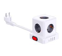 Base modulare a 5 prese con 4 porte USB, interruttore, cavo da 1,5 m. Design funzionale e pratico. Progettato per: uffici, case e spazi di lavoro. #