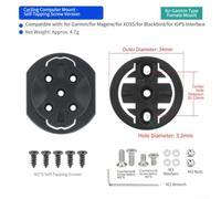 Base Montaggio Ciclocomputer Plastica per dura 34mm Base Montaggio | Compatibile per garmin, per blackbird, per igps; installazione rapida, plastica , nero opaco