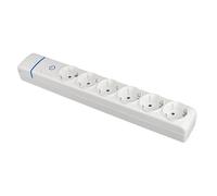 Base multipla 6 prese con cavo, connessione intermedia, ideale per estendere punti di alimentazione e facilitare l'utilizzo di vari dispositivi elettrici.