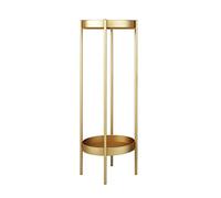 Base ornamentale Vaso Base Pianta Display Stand State Fiore Stand Metallo Ferro da stiro Semplice Piano Piano Piano Multistrato Piano Fiori Indoor Stand Oro Base vaso di legno(B)