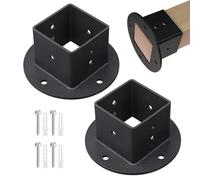 Base per 5,08 x 5,08 cm 2 Pezzi 5,1 x 5,1 cm Supporto Quadrato in Metallo | Staffe per Pali in Metallo Per Gazebo Portici Cassette Postali Gambe Tavolo Balconi Recinzioni e Parchi