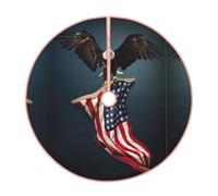 Base per albero di Natale con aquila calva in volo con bandiera americana 3D, base per albero di Natale, decorazione per feste di Natale