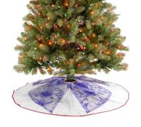 Base per albero di Natale con fiocco color lavanda chiaro con intricato tessuto floreale, 90 cm, base rotonda per albero di Natale, decorazione per albero di Natale, decorazione per albero di Natale