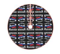 Base per albero di Natale con mappa della Russia, con bordatura, decorazione per la casa e le vacanze di Capodanno