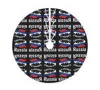 Base per albero di Natale con mappa della Russia, con bordatura, decorazione per la casa e le vacanze di Capodanno