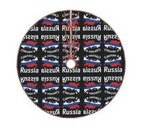 Base per albero di Natale con mappa della Russia, con bordatura, decorazione per la casa e le vacanze di Capodanno