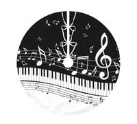 Base per albero di Natale con stampa di tasti di pianoforte con note musicali, decorazione natalizia, adatta per albero di Natale tradizionale