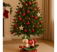 Base per Albero di Natale Decorativa, Design Cavallino a Dondolo Multicolore, Stabile e Festosa, Interno/Esterno, Decorazione Festiva 55cm - Varzi dal 1956