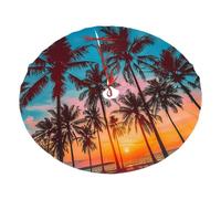 Base per albero di Natale Hawaii Sea Sunset 91,4 cm Ocean Palm Tree Plush Xmas Tree Mat Holiday Decoratio Floor Protector per la casa Party Festival