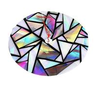 Base per albero di Natale in vetro colorato, 122 cm, geometria arcobaleno, tappetino per albero di Natale, decorazione per la casa, feste, festival