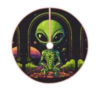 Base per albero di Natale, motivo alieno verde