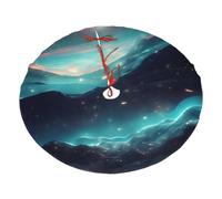 Base per albero di Natale stampata con stelle di fantascienza, 122 cm, decorazione per le vacanze, in morbido poliestere, per le feste