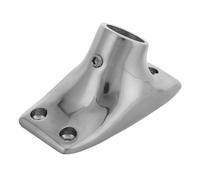 Base per Bandiera in Acciaio Inox Argento, Supporto Robusto Esterno | Montaggio Doppio, Struttura Inclinata, Base Ispessita e Tubo Rinforzato